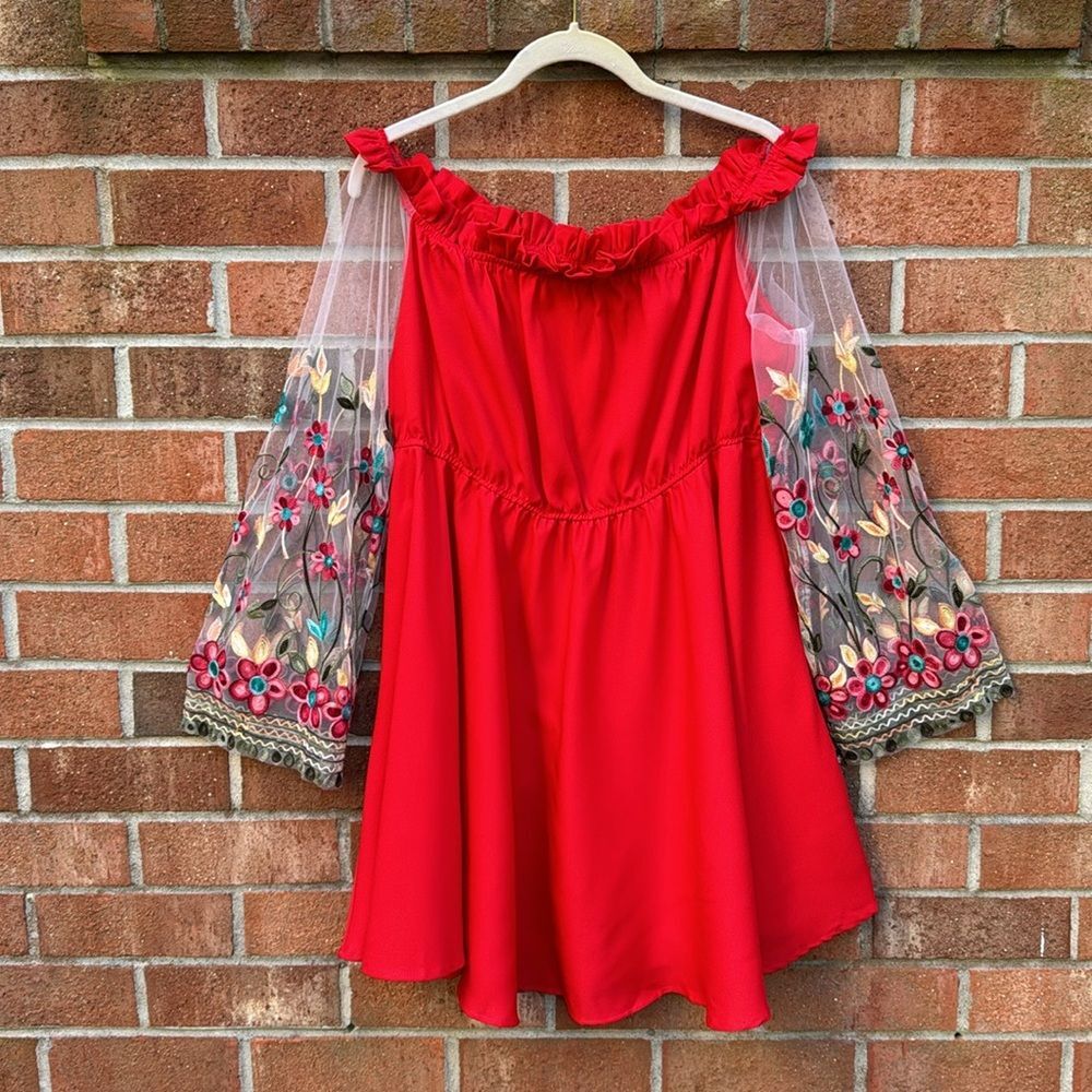 SHEIN Curve Party Dress sz 1XL Red